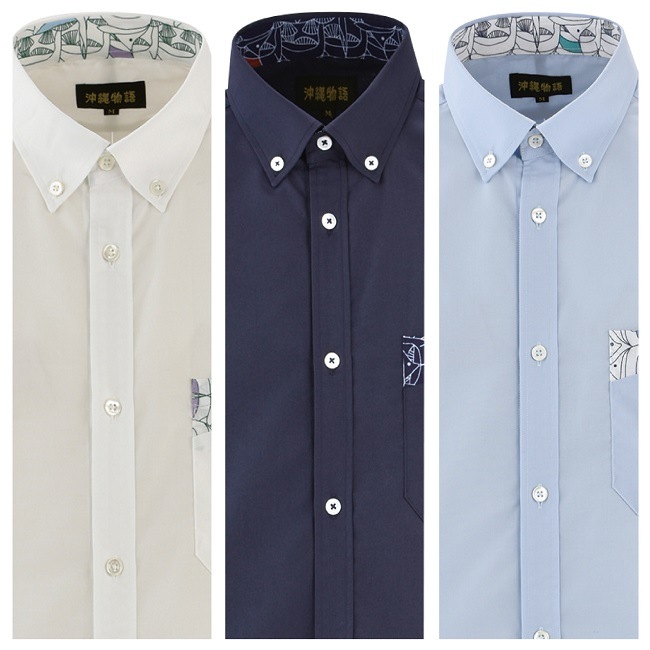 OK1867B　メンズ　＜ハタタテダイ柄使い＞　ボタンダウン