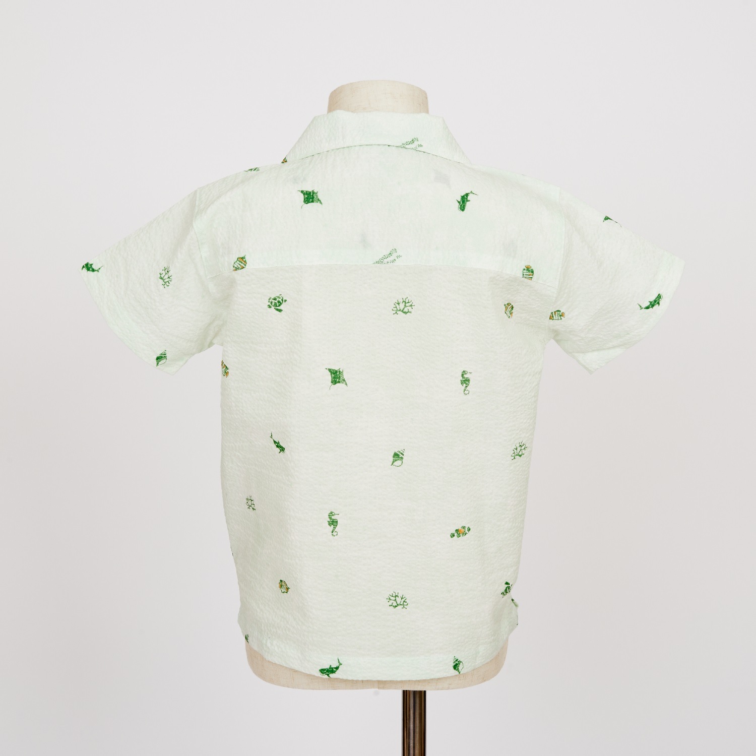 OK1685　キッズ　＜美ら海柄＞　開襟シャツ