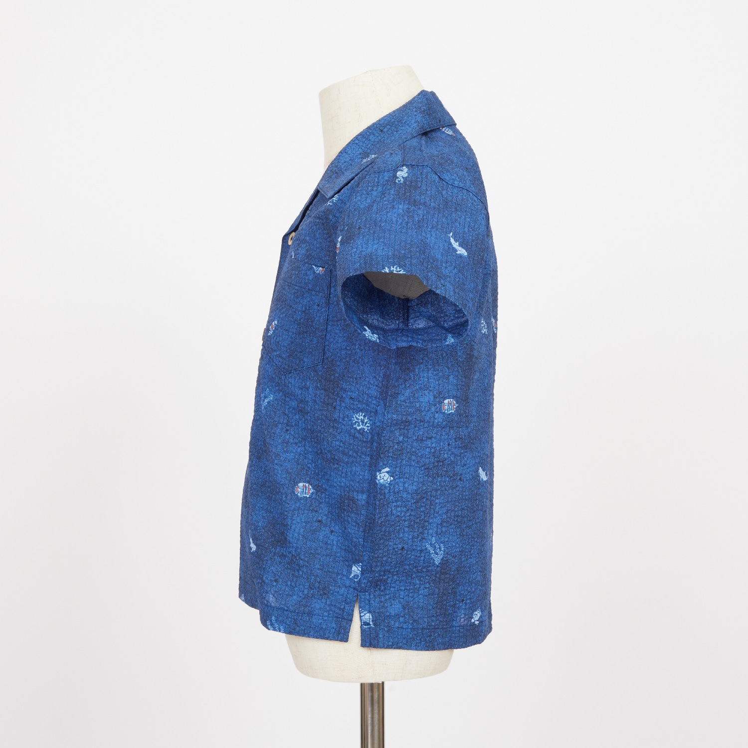 OK1685　キッズ　＜美ら海柄＞　開襟シャツ