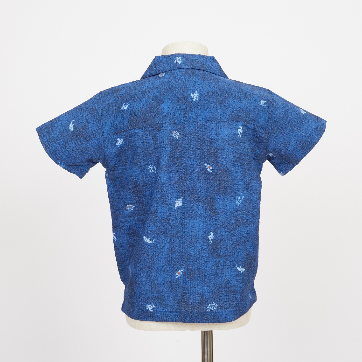 OK1685　キッズ　＜美ら海柄＞　開襟シャツ