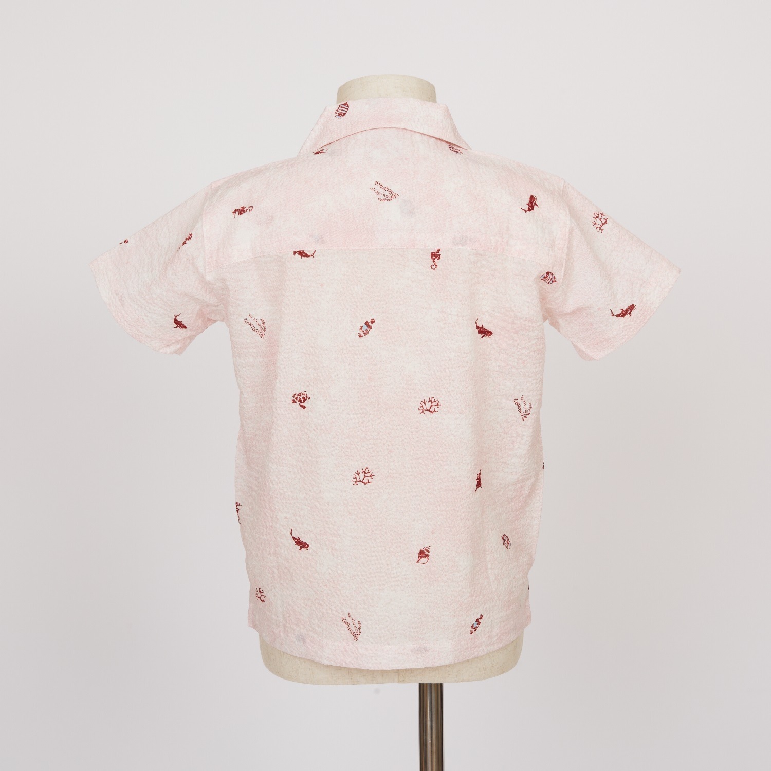 OK1685　キッズ　＜美ら海柄＞　開襟シャツ