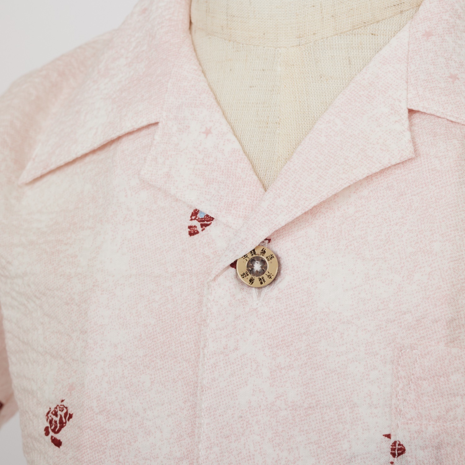 OK1685　キッズ　＜美ら海柄＞　開襟シャツ