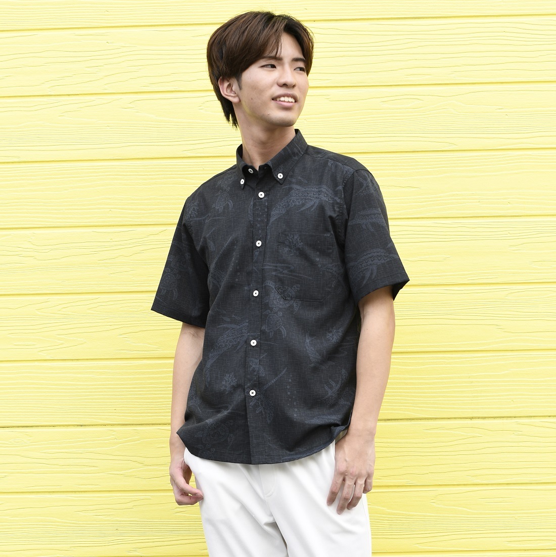 OK1830B　メンズ　＜海柄＞　ボタンダウン