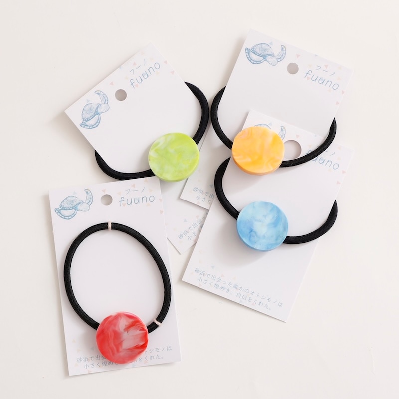 ヘアゴム 丸（赤・オレンジ・黄緑・青の4種類） by fuuno |「障がい者