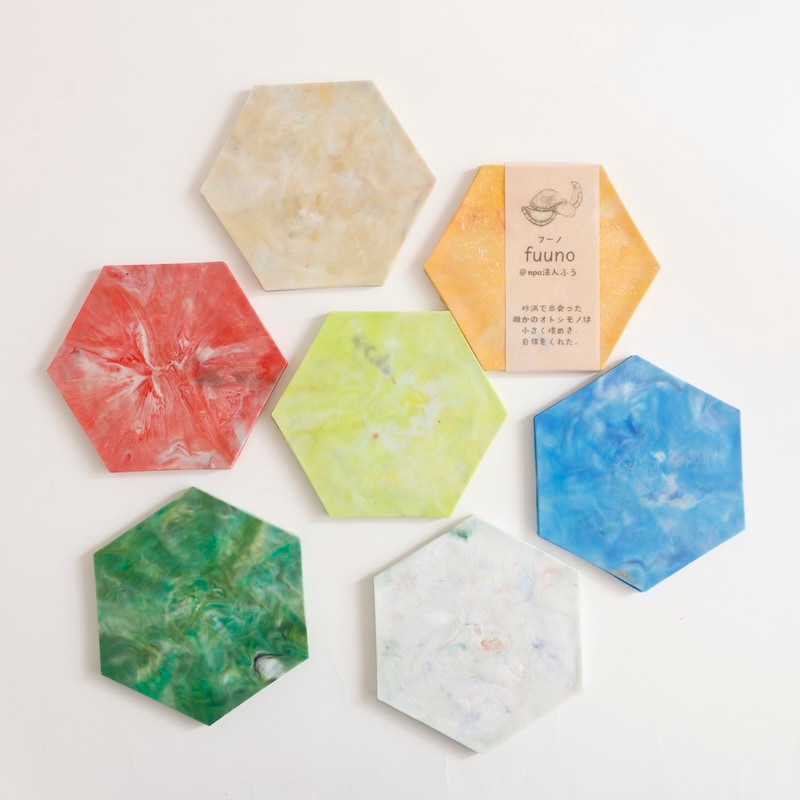 コースター（白・黄緑・緑・金・青・オレンジ・赤の7種類） by fuuno
