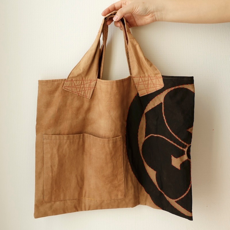 幟旗(のぼりばた）柿渋染めバッグ by collect 34 |「障がい者福祉」を