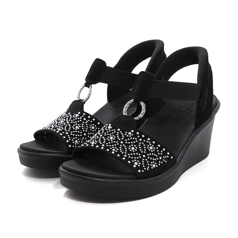 ☆極美品☆スケッチャーズ スリップインズ サンダル ブラック23.0㎝ SKECHERS スケッチャーズ サンダル レディース 黒 ブラック 白色