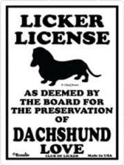 LICKER LICENSE��DACHSHUND����PMP00041��