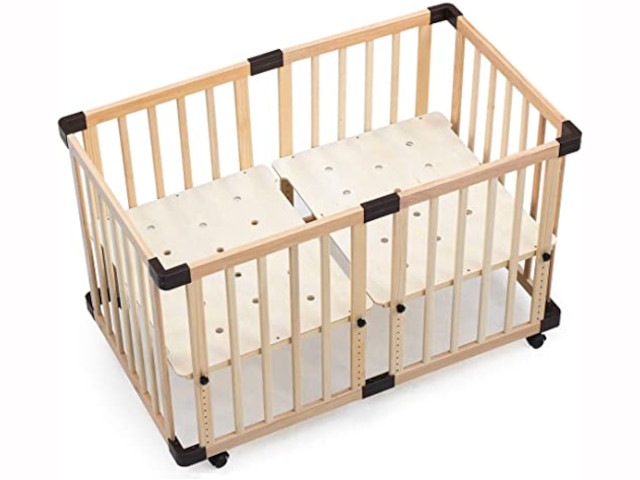 普通サイズ ベビーベッド 0～2才 RiZKiZ 木製 床板70×120cm 組立式 扉なし