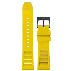 22mm 腕時計ベルト FKMラバーベルト PADDOCK イエロー ブラックバックル