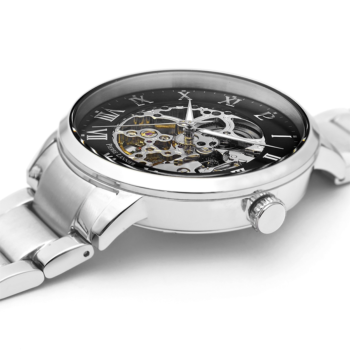 Automatic ��ư���� 42mm ��� �ӻ��� ������ȥ� ��°�٥�� �᥿�� ����С� �֥�å� ʸ���� 