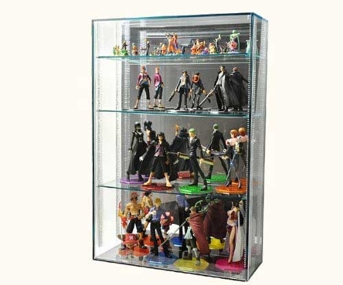 【置き式】 コレクションケース/ガラスエッジ/G8/棚板4枚付/W60cm/D23cm/H90cm