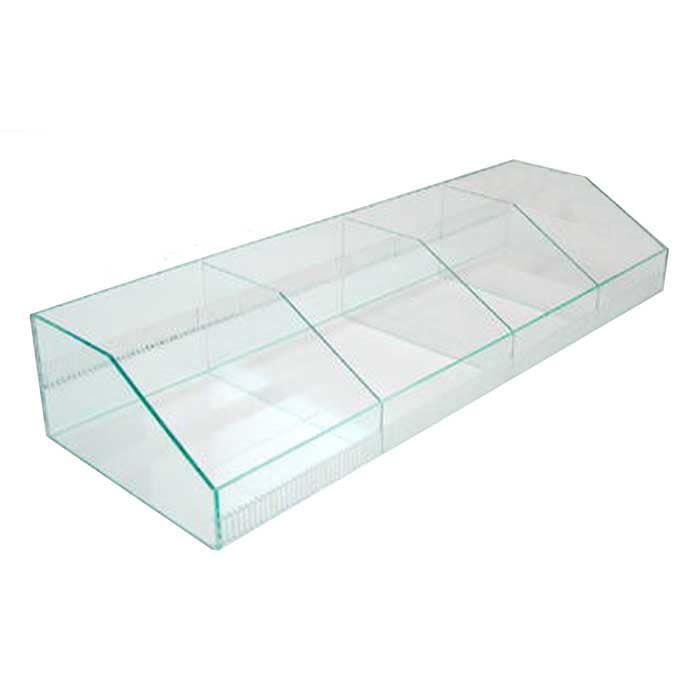 アクリルスリット陳列ケース/Hタイプ/ガラス色/仕切6枚付