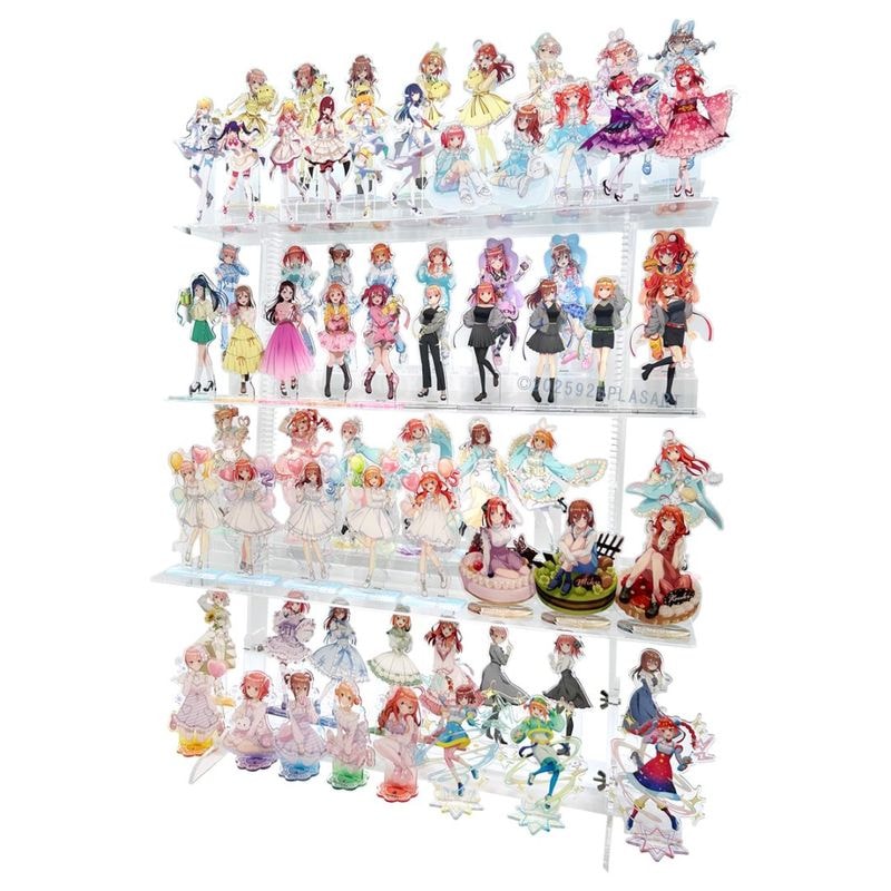 【高さ移動自由】アクリルスタンド専用コレクション フリースタンド ステージ ４段 クリア コレクションケース コレクション棚