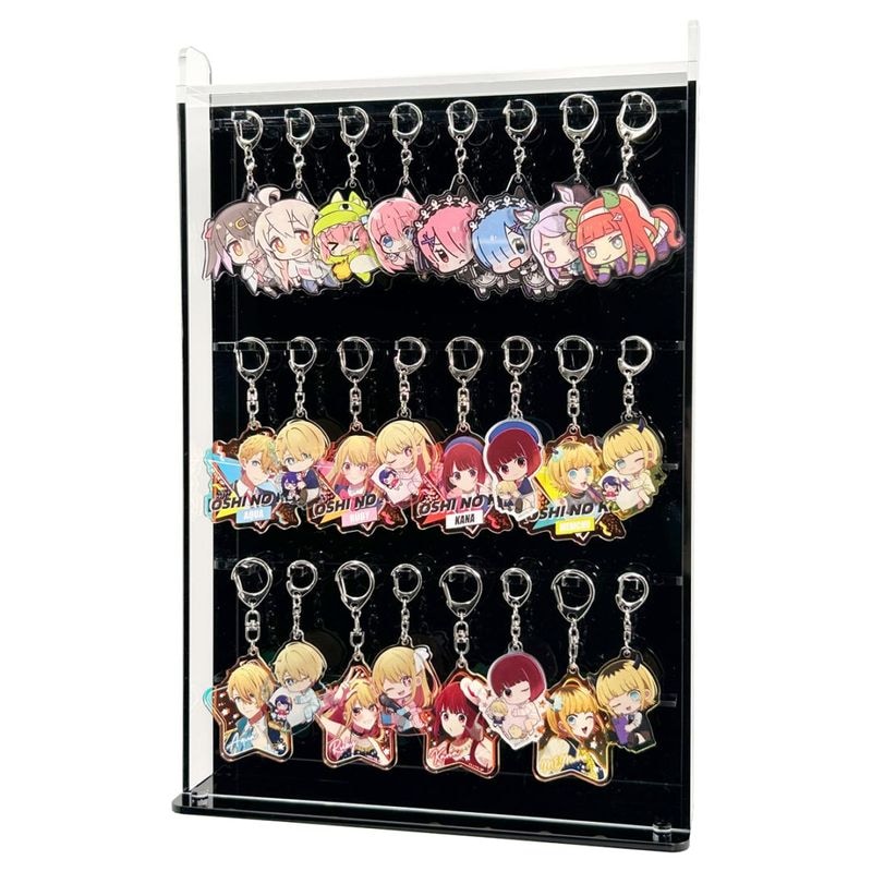 クリア背面黒　アクリル　ストラップケース・キーホルダーケース