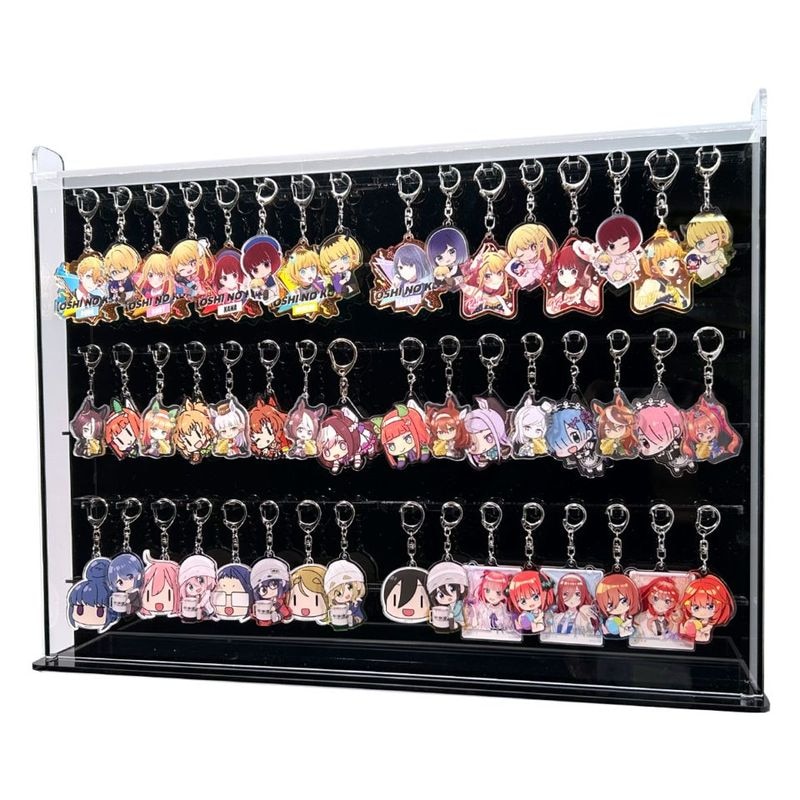 幅60cm クリア背面黒 アクリルキーホルダーケース/アクキーケース/コレクションケース 収納