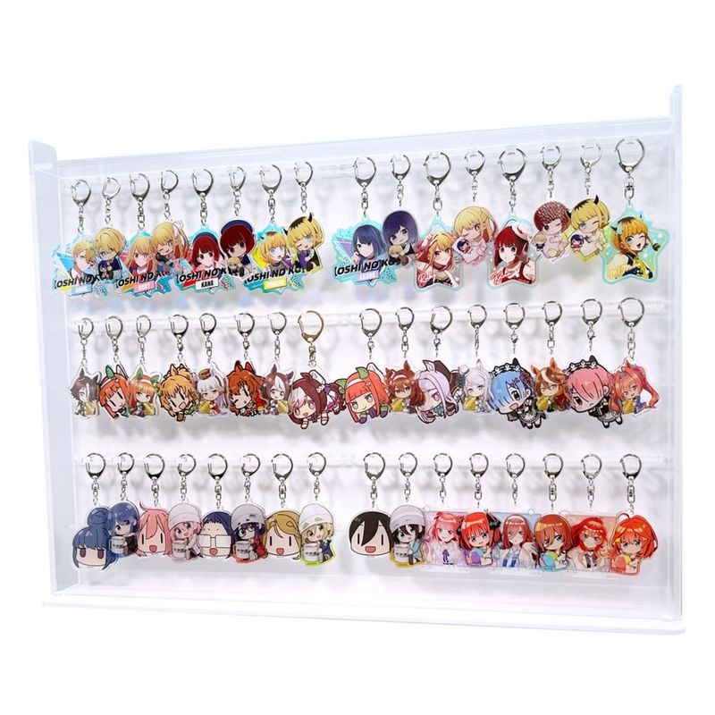 幅60cm クリア背面白　アクリルキーホルダーケース/アクキーケース/コレクションケース 収納