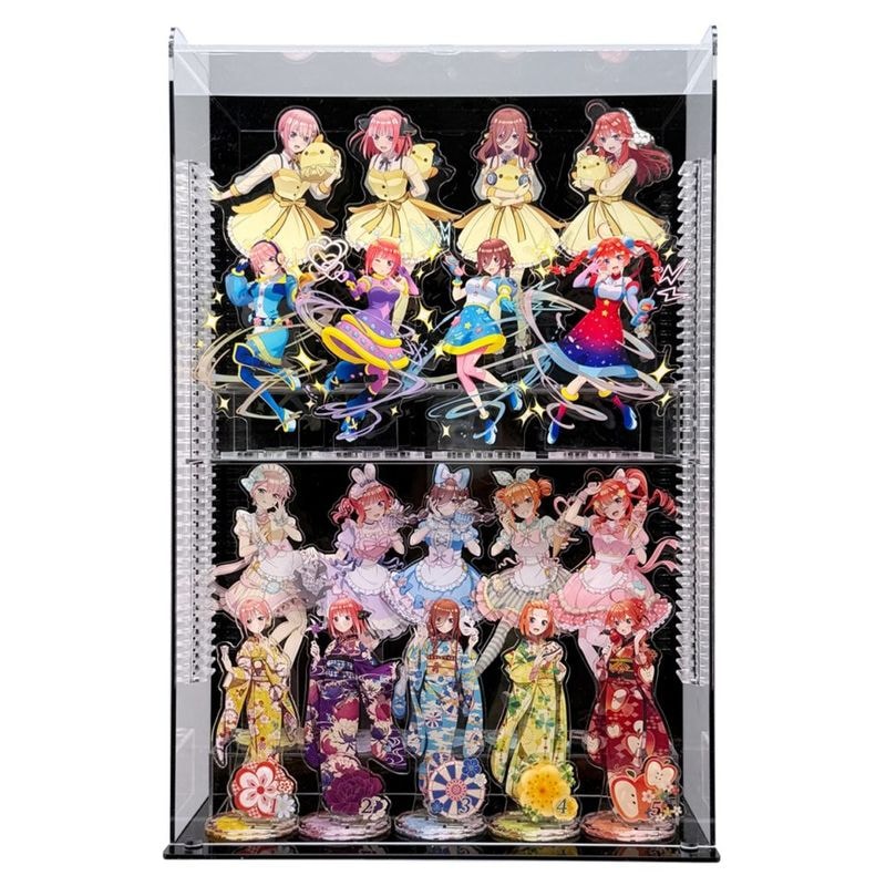 プラスアート【高さ移動自由】　アクリルスタンド専用コレクションケース クリア(コの字付)背面黒 幅30cm 高さ45cm コレクション棚 アクスタ専用　フィギュアコレクションケース ミニフィギュアコレクションケース 卓上　デスク上　机上