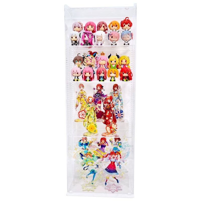 プラスアート【高さ移動自由】　アクリルスタンド専用コレクションケース クリア(コの字付)背面白 幅22cm 高さ60cm コレクション棚 アクスタ専用　フィギュアコレクションケース ミニフィギュアコレクションケース 卓上　デスク上　机上