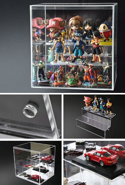 ひな壇2段付 クリア 幅30cm 】♪開閉に場所を取らず重ねられる