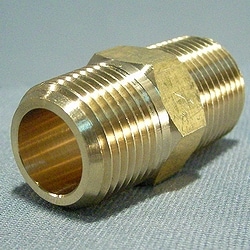 黄銅六角ニップル（3/8－3/8）