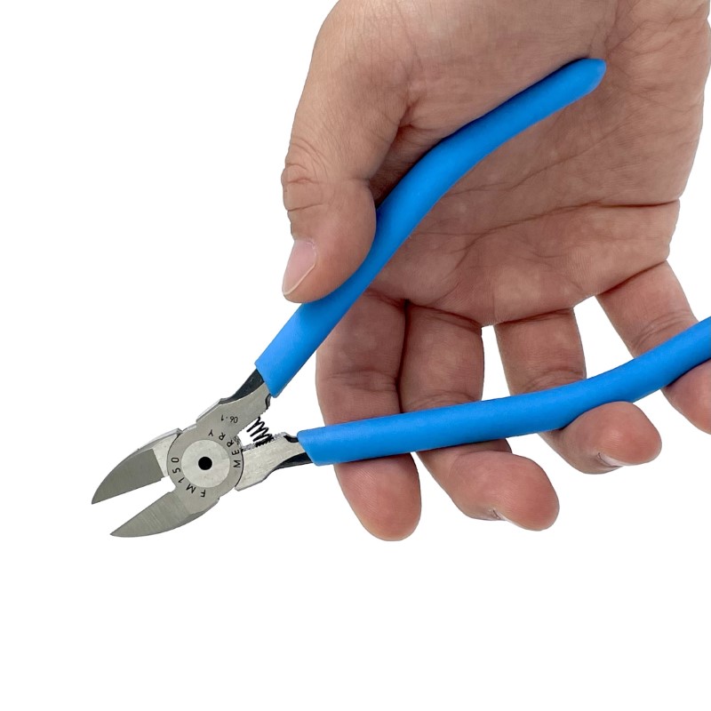 メリー【アウトレット】プラスチックニッパー 150mm FM150 (平刃/バネ付)