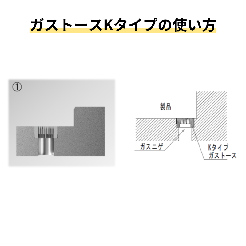 金型用エアベント付ガス抜き部品｜ガストース Kタイプ(丸形シンプルタイプ)