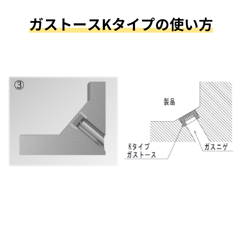 金型用エアベント付ガス抜き部品｜ガストース Kタイプ(丸形シンプルタイプ)