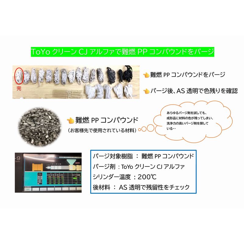 【パージ剤 低残留性・高洗浄力タイプ】TOYOクリーンCJアルファ (175℃~300℃)