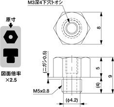 【アインツ】 131204 ブッシュナット・Ｍ５－Ｍ３　　　　　　