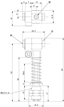 【アインツ】 210992 吸着金具・回止式・角度調整