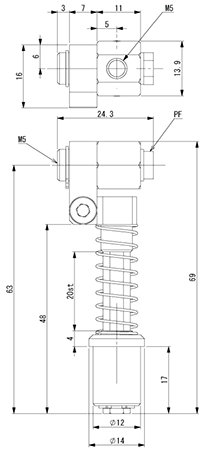 【アインツ】 210994 吸着金具・回止式・角度調整　　　　　　