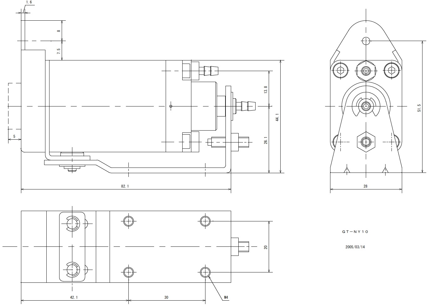 【ベッセル】スライドエアーニッパーヨコ型　（GT-NY10-4／GT-NY10R-4）