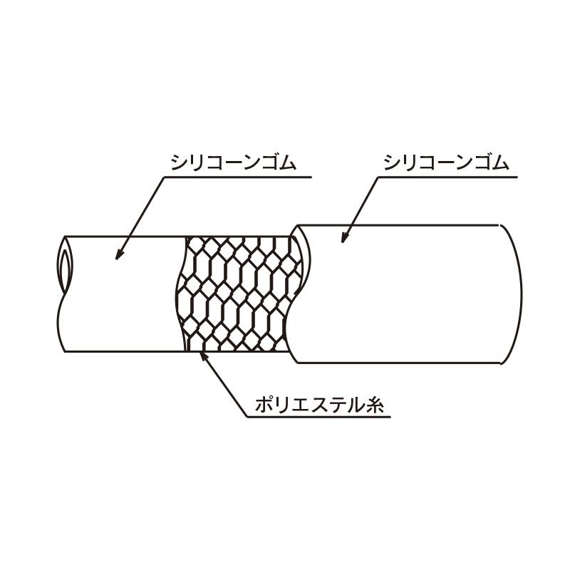 TOYOX【熱水100℃】トヨシリコーンサーモホース φ9　(1ｍ単位切売り)
