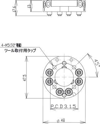 【アインツ】 140236 多関節用ツールチェンジャー・ツール側