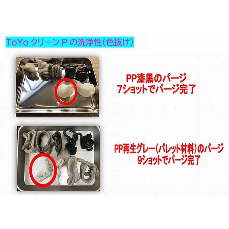 パージ剤 TOYOクリーンP（170～280℃）｜PP用・低残留