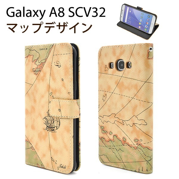 メール便送料無料<br>au Galaxy A8 SCV32用ワールドデザインケースポーチ