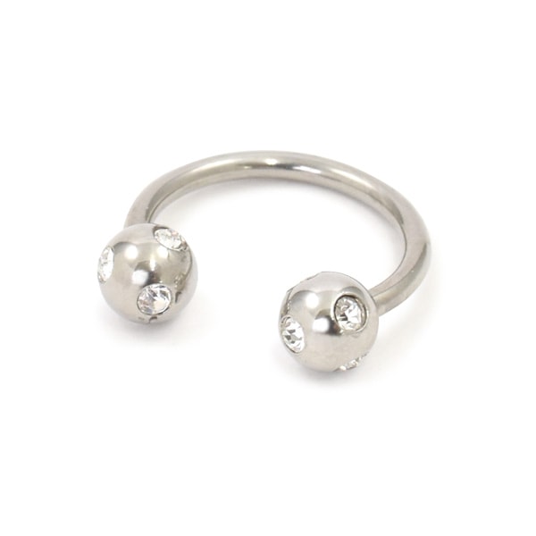 ジルコニア付き サーキュラーバーベル型 ボディピアス 16G