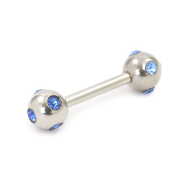 ジルコニア付き ストレートバーベル ボディピアス 16G