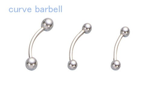 大特価！<br>カーブバーベルボディピアス（14?18G）