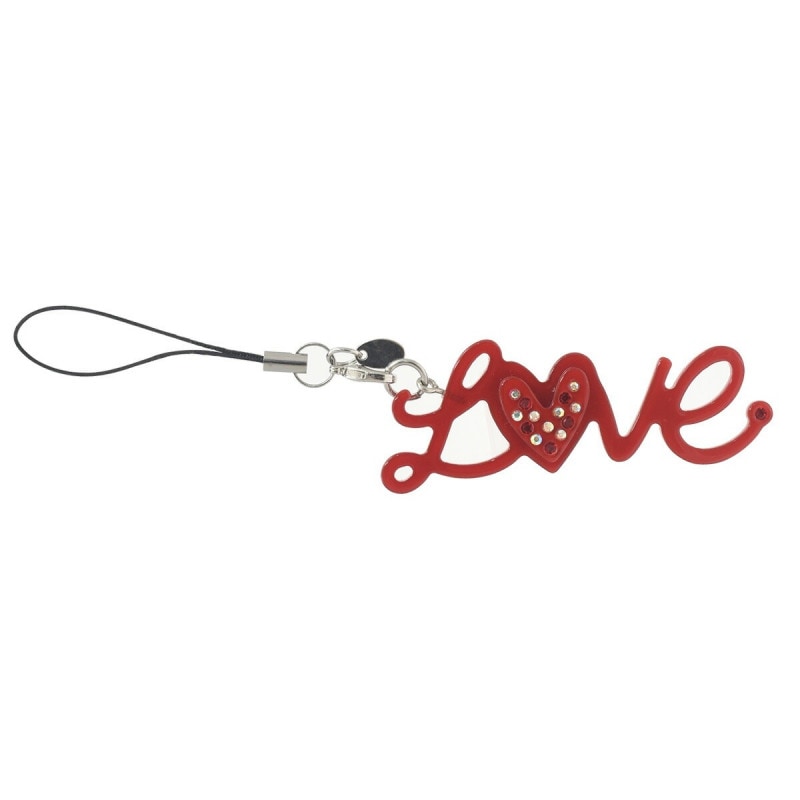 メール便送料無料<br>携帯ストラップ LOVE レッド