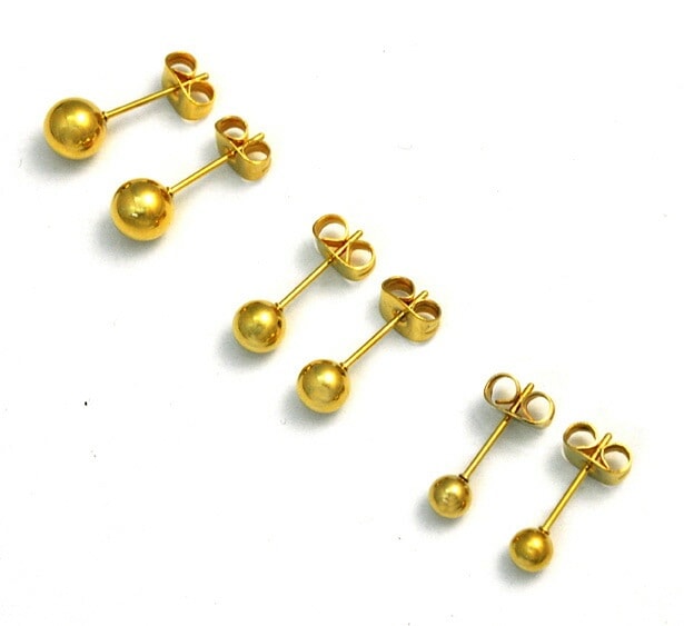 ステンレス ボールピアス 片耳売り 半ペア 4mm 5mm 6mm