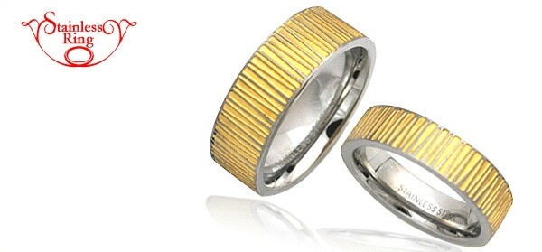 メール便送料無料<br>ステンレス グレーンゴールドリング