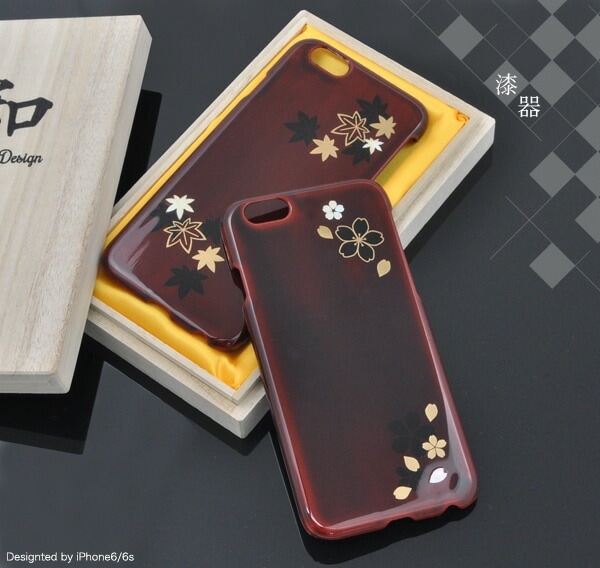 送料無料<br>iPhone 6/iPhone 6S用漆塗りケース-桜・紅葉