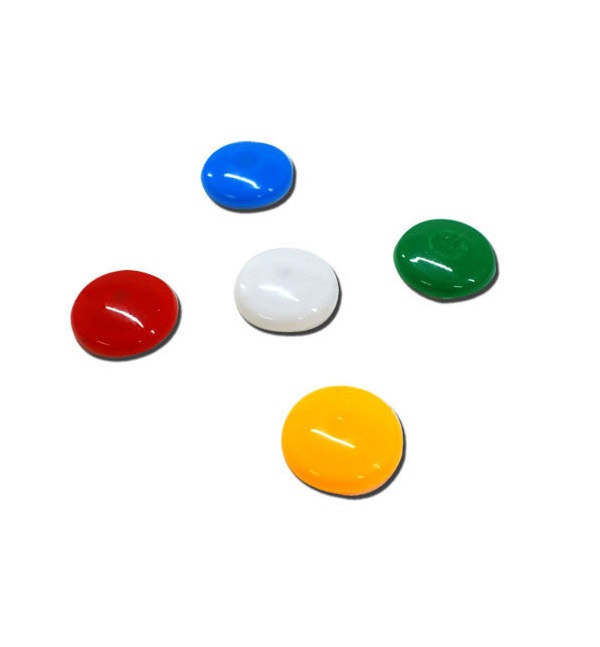 メール便送料無料<br>強力カラーマグネット5個セット/青・黄・赤・白・緑
