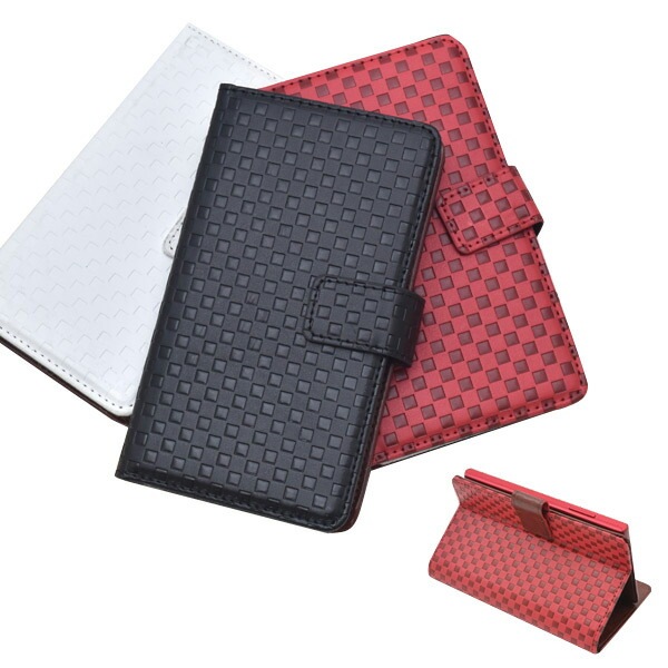 メール便送料無料<br>Xperia XZ1 SO-01K/SOV36/701SO用スライド式市松模様デザインレザーケースポーチ