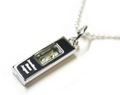 送料無料<br>シルバー925バースデーストーンネックレス/8月ペリドット