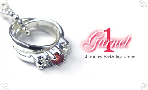 メール便送料無料<br>シルバー9252連プチリングネックレス/ガーネット