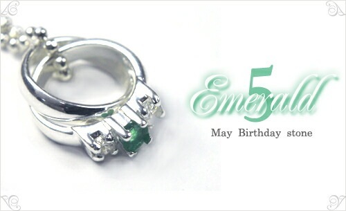 送料無料<br>シルバー9252連プチリングネックレス/エメラルド