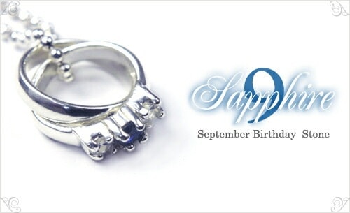 送料無料<br>シルバー9252連プチリングネックレス/サファイア